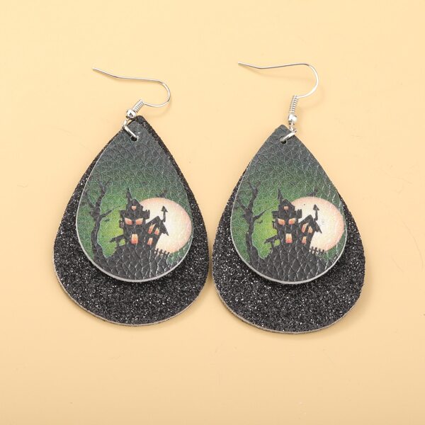 

Halloween PU Water Drop Earrings, Multicolor