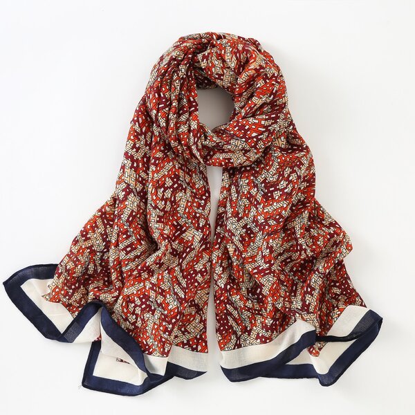 

1pc Graphic Scarf, Multicolor