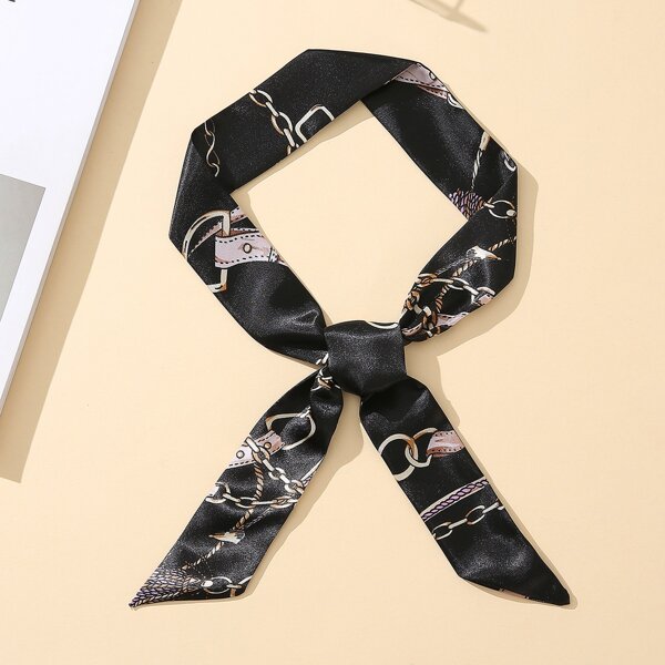 

Chain Print Twilly Scarf, Multicolor