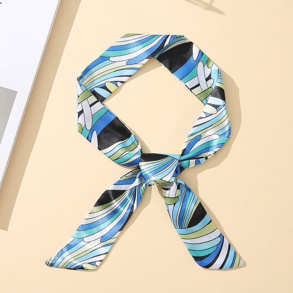 

Graphic Pattern Twilly Scarf, Multicolor