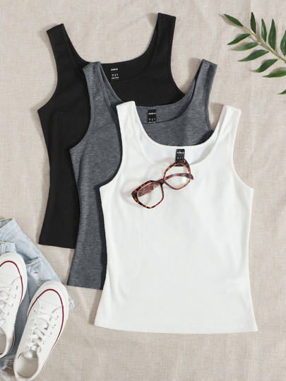 3 pezzi canotta a costine