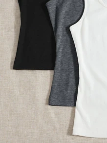 SHEIN EZwear Plus 3pcs Rib-knit Tank Top