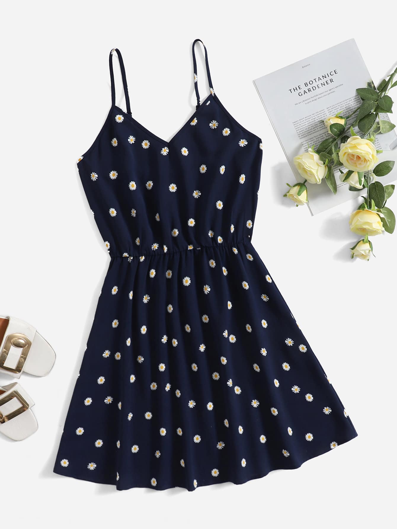 Soleia Đầm Hoa Boho - Màu xanh hải quân - Xem 1