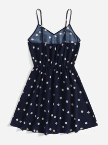 Soleia Đầm Hoa Boho - Màu xanh hải quân - Xem 2