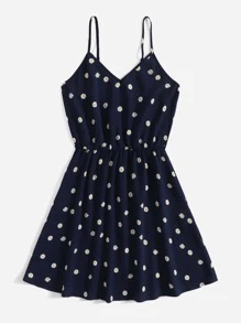 Soleia Đầm Hoa Boho - Màu xanh hải quân - Xem 4