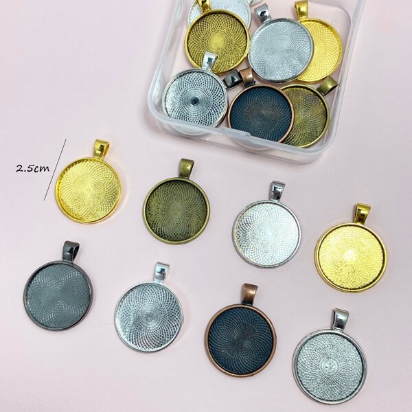 

16pcs DIY Round Charm, Multicolor