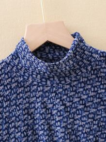 Đầm Gái Viên lá sen Tất cả trên in Dễ thương - Màu xanh lam - Xem 3