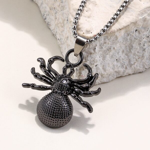 

Men Spider Pendant Necklace, Black