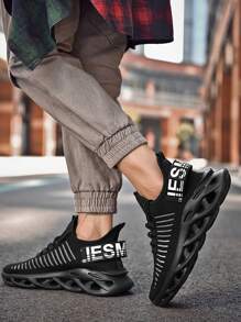 Giày Thể Thao Nam Lưới Thể Dục Giày Thể Thao Thông Thường Giày Chạy Bộ Chống Trơn Trượt Giày Thể Thao Thời Trang Thời Trang Đi Bộ Giày Thể Thao Đi Bộ Đường Dài - màu đen - Xem 2