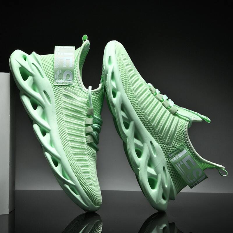 

Guys Letter Graphic Lace Up Decor Knit Chunky Sneakers, Green