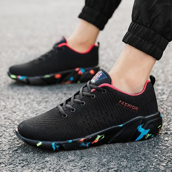 

Men Knit Detail Lace-up Front Sneakers, Multicolor
