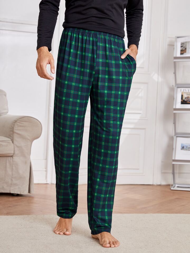 Men's Scotch Plaid Flannel Sleep Pants Pajamas At