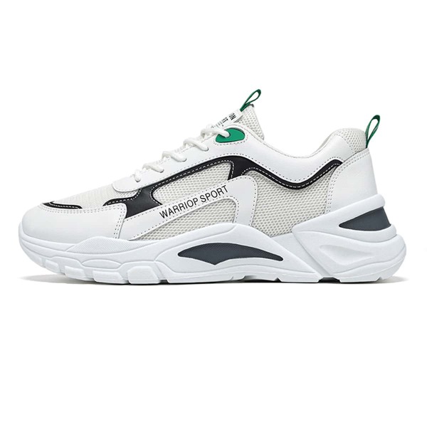 

Men Letter Detail Mesh Panel Lace-up Front Sneakers, White