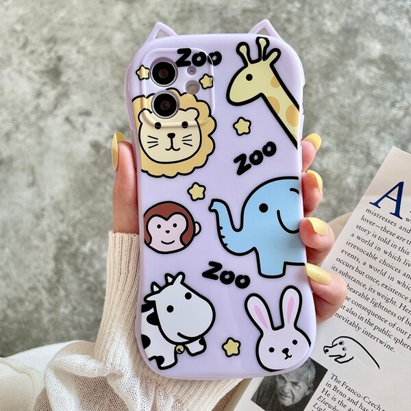 

Cartoon Zoo Phone Case, Purple