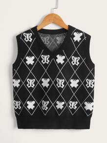 Áo len nữ Hình học Loại bướm Giải trí - màu đen - Xem 1