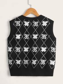 Áo len nữ Hình học Loại bướm Giải trí - màu đen - Xem 2