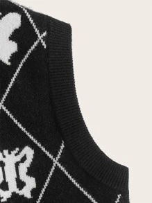 Áo len nữ Hình học Loại bướm Giải trí - màu đen - Xem 4