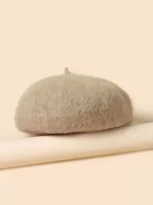 1入組素色貝雷帽 - 卡其色 - 查看 1