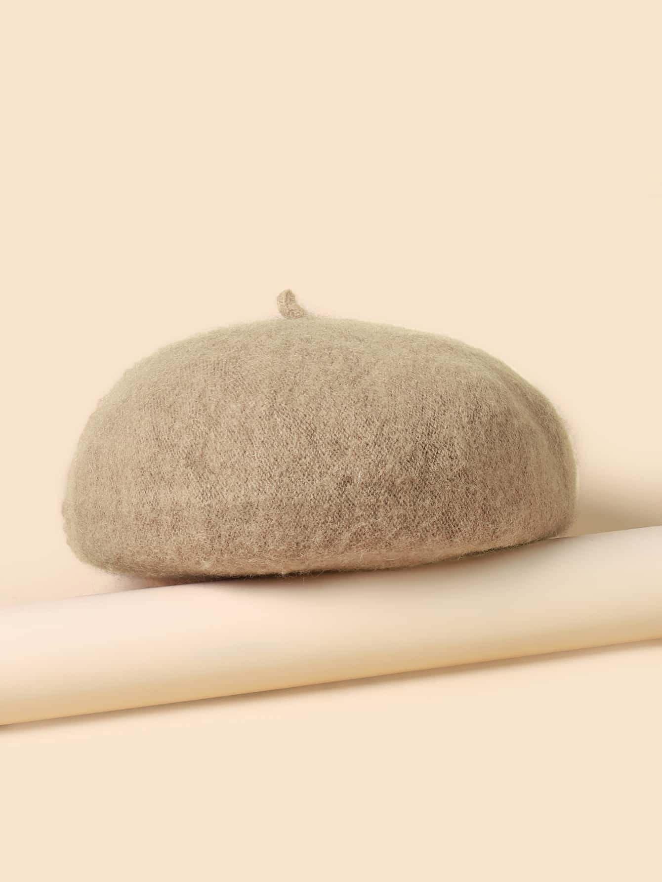 1入組素色貝雷帽 - 卡其色 - 查看 1