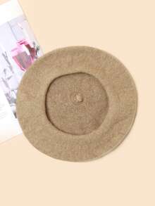 1入組素色貝雷帽 - 卡其色 - 查看 2