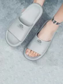 男士字母圖案拖鞋,室內家居拖鞋適合男士 - 灰色 - 查看 1