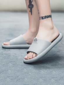 男士字母圖案拖鞋,室內家居拖鞋適合男士 - 灰色 - 查看 3