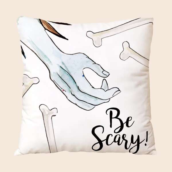 

Halloween Print Cushion Cover Without Filler, White