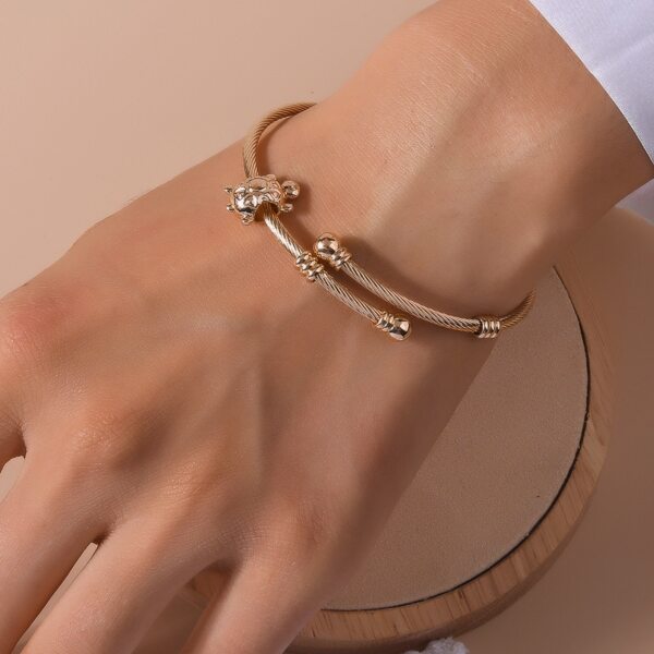 

Turtle Decor Bangle, Gold