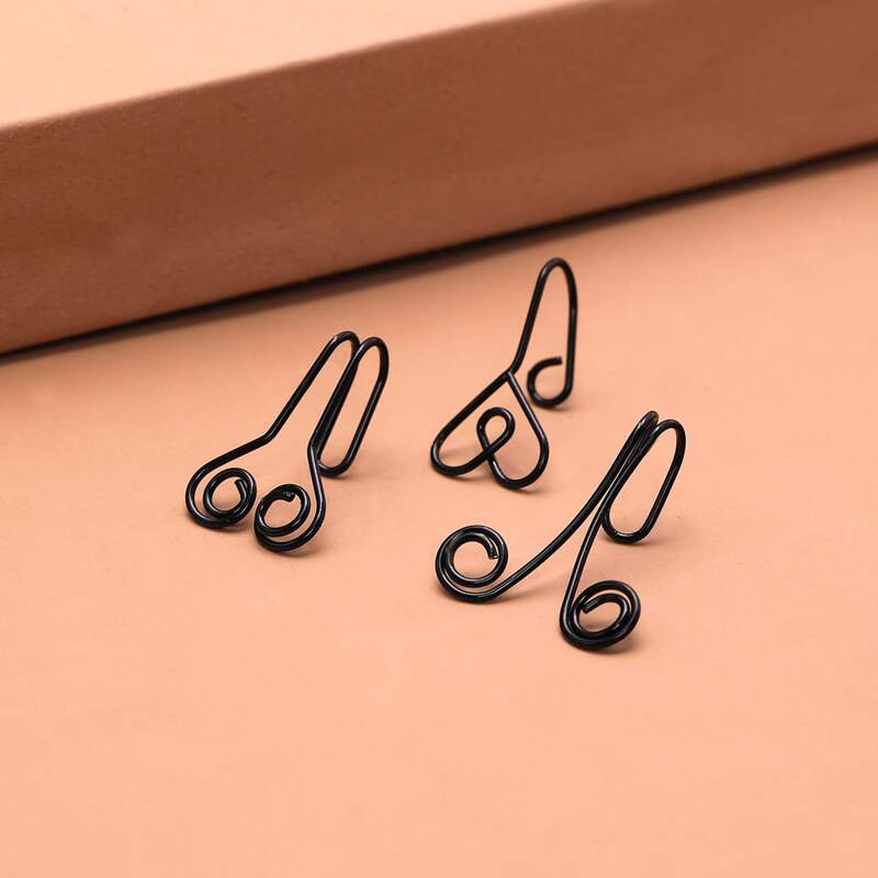 

Guys 3pcs Structured Nose Ring, Black