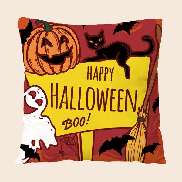 

Halloween Pumpkin Cushion Cover Without Filler, Multicolor
