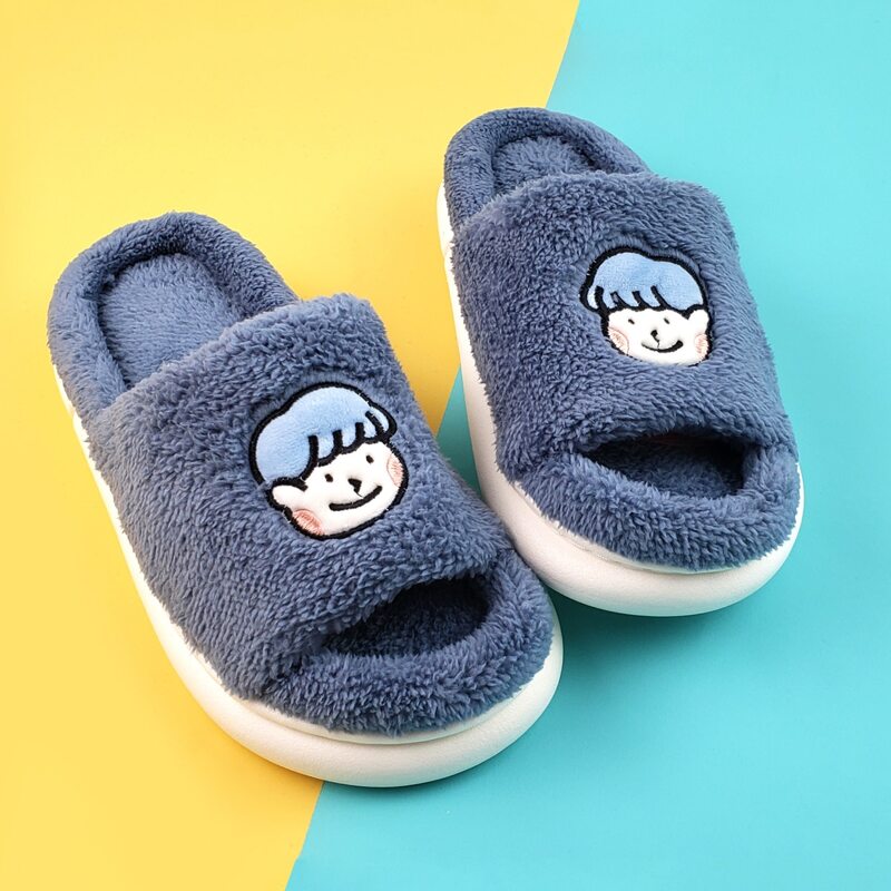 

Guys Cartoon Graphic Home Slippers, Blue