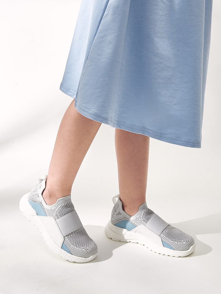 Toddler Boys Colorblock Knit Slip On Sneakers