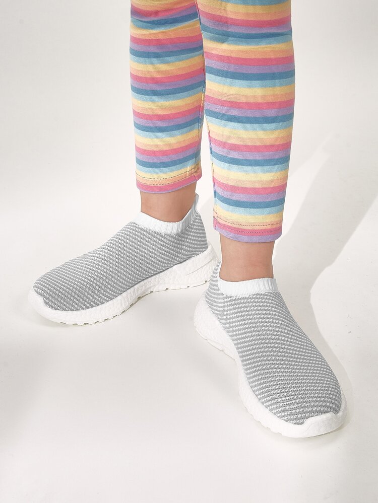 Cuccoo 小男童條紋圖案跑步鞋 - 灰色 - 查看 8