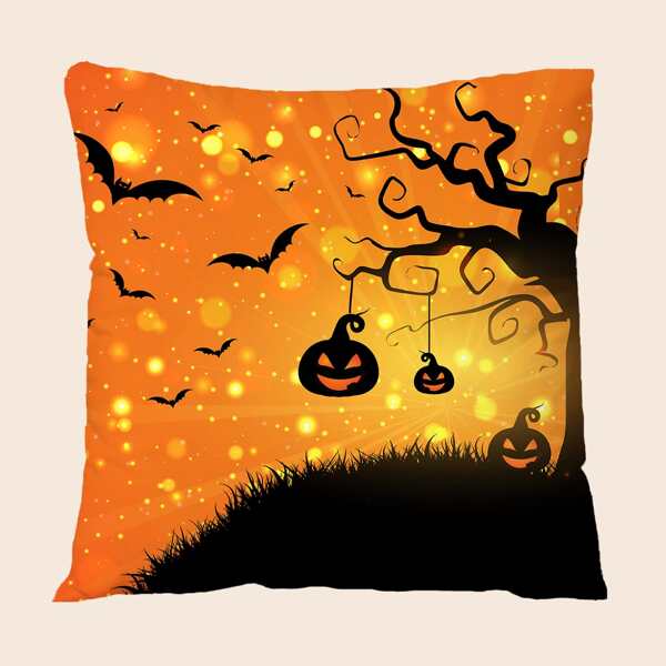 

Halloween Pumpkin Cushion Cover Without Filler, Multicolor
