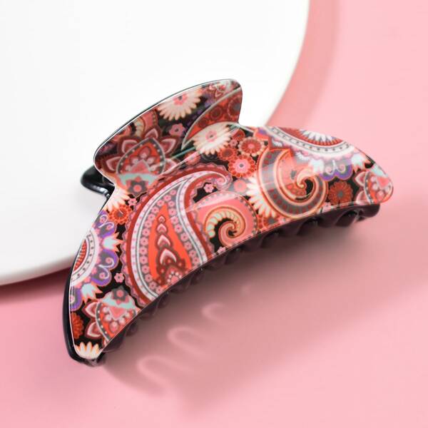 

Paisley Print Hair Claw, Multicolor