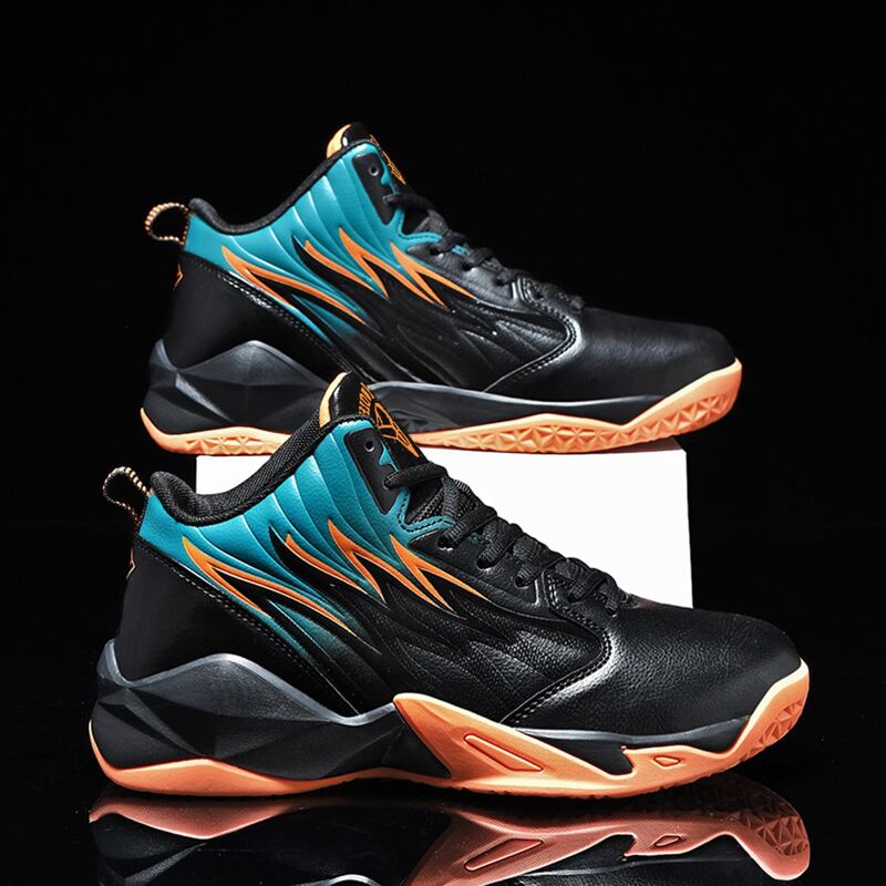

Guys Fire Graphic Lace-up Front Chunky Sneakers, Black