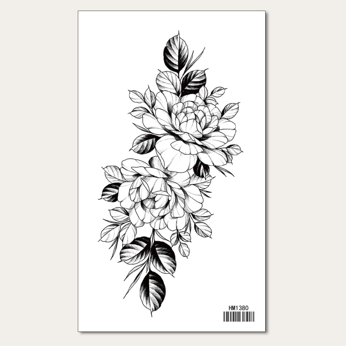 

1sheet Floral Arm Tattoo Sticker, Black