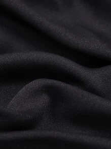 Simple Plain Scarf - Black - View 2