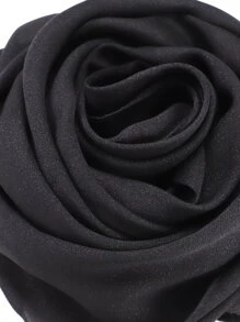 Simple Plain Scarf - Black - View 4