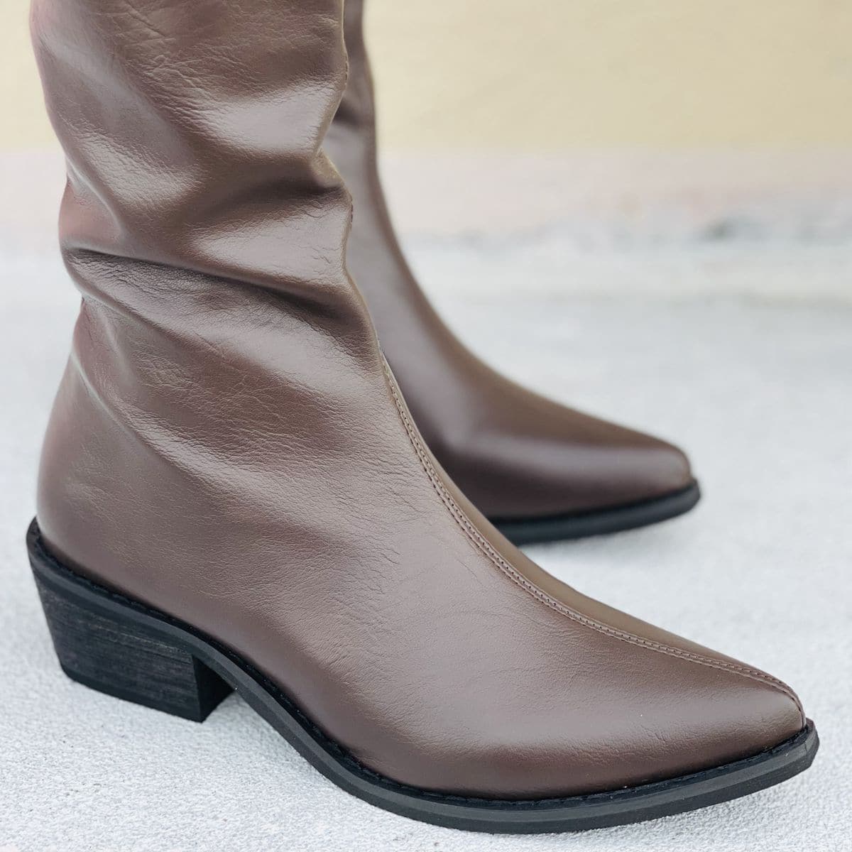 

Side Zipper Fashion Boots, Brown