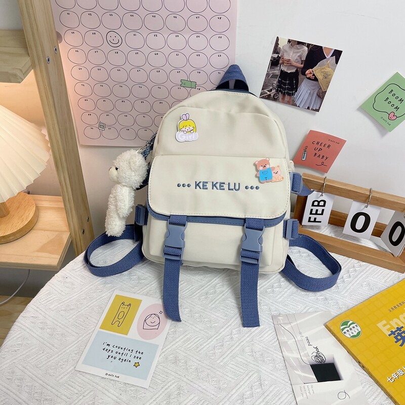 

Double Buckle Backpack, Beige