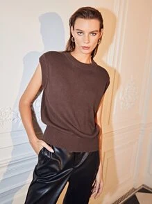 MOTF PREMIUM 寬鬆版型針織上衣 - 咖啡棕 - 查看 1