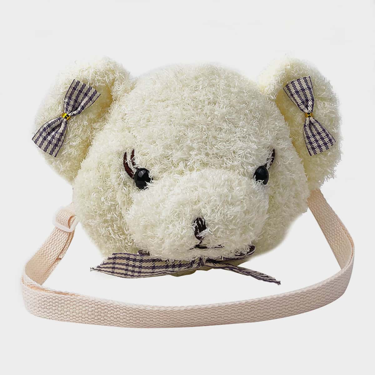 

Fluffy Bear Crossbody Bag, White