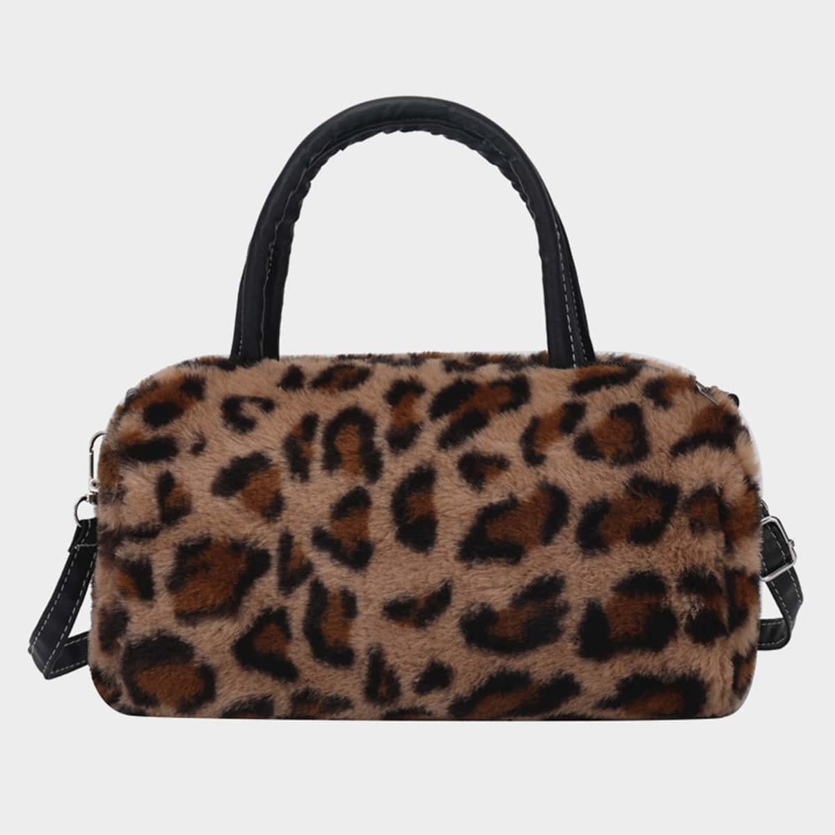 

Leopard Graphic Satchel Bag, Multicolor