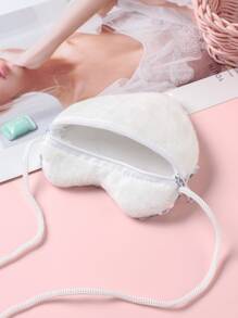 Heart Shaped Shiny Glitter Crossbody Bag For Kids, New Year Gift, Mermaid Sequin Reversible Coin Purse, Children Present - Multicolor - View 3