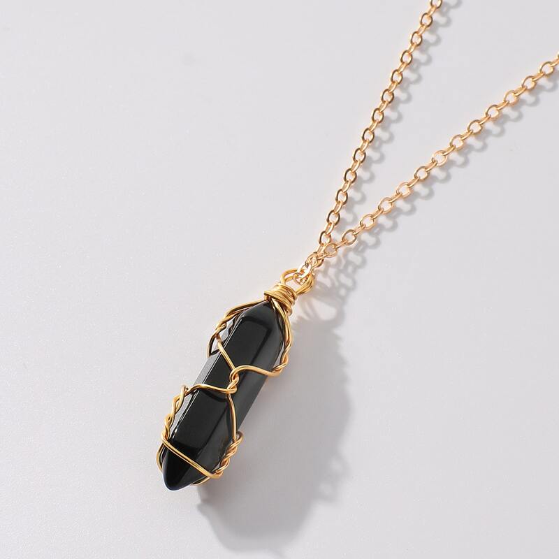 

Crystal Pendant Necklace, Black