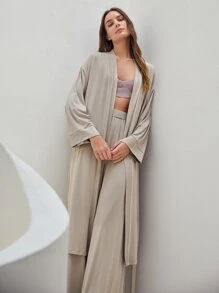 MOTF PREMIUM VISCOSE SUPER SOFT MODAL BELTED ROBE - Khaki - View 9