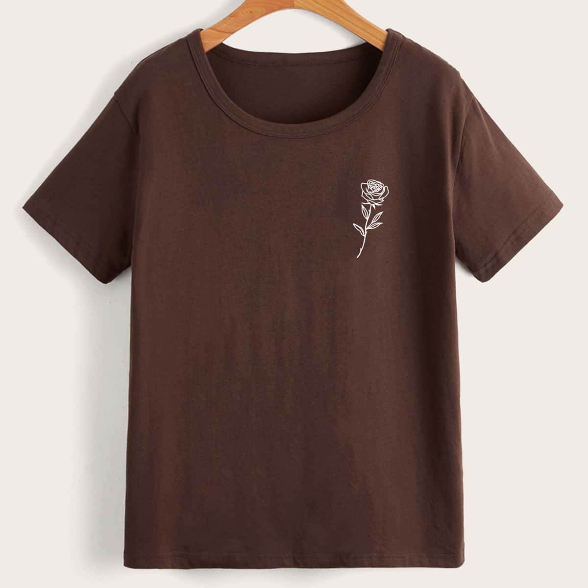 

Rose Graphic Tee, Chocolate brown