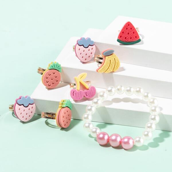 

8pcs Girls Fruit Jewelry Set, Multicolor