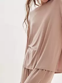 MOTF PREMIUM VISCOSE SUPER SOFT MODAL PJ SET - Dusty Pink - View 4